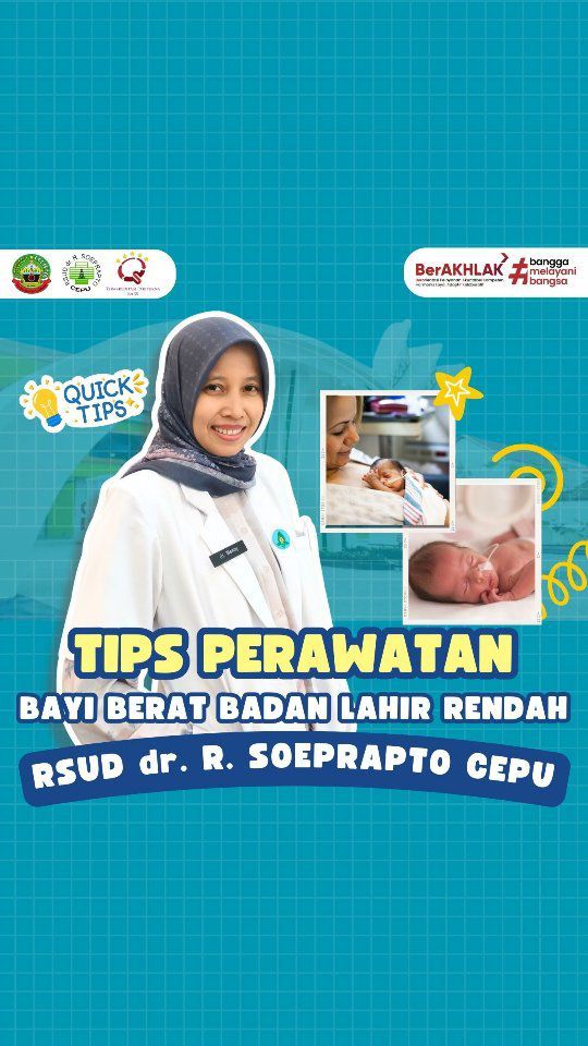 BAYI BBLR JUGA BISA TUMBUH DENGAN SEHAT & CERDAS LOH 😍••Hai #sobatrsudcepu 👋🏻Tau nggak sih kalau semua bayi itu mempunyai kesempatan untuk tumbuh sehat dan cerdas, tak terkecuali para bayi mungil yang memiliki Berat Lahir kurang dari 2500 gram••Perawatan dan kasih sayang yang tepat untuk buah hati bunda, merupakan kunci utama untuk tumbuh kembang buah hati. ••Mau tau bagaimana tips untuk perawatan bayi mungil dirumah? Simak vidio diatas ya 😍••#rsudcepu #rumahsakitcepu #bblr #perawatanbayi #bayiprematur #ariefrohman #infocepu #infoblora #blora